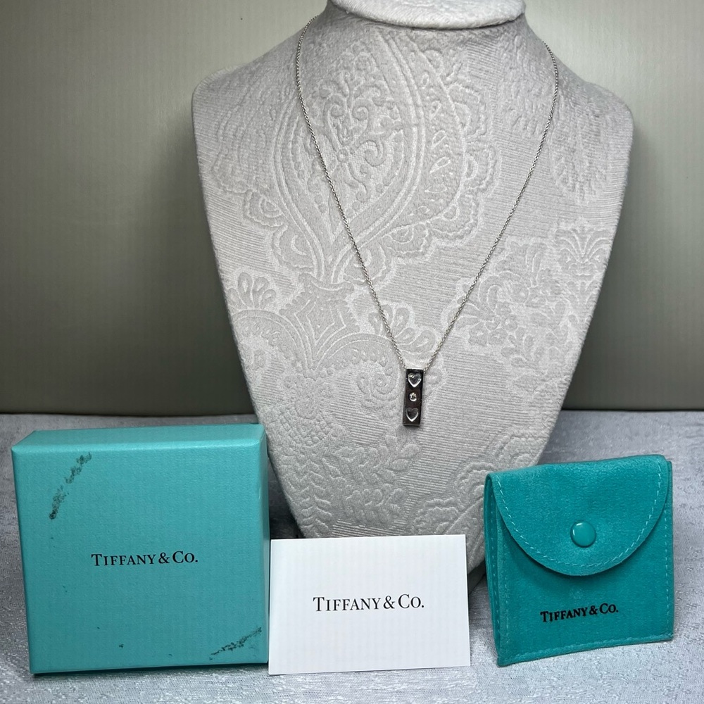 Tiffany & Co sterling silver diamond necklace xox